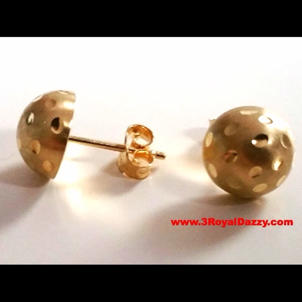 14k Y gold layer on Silver Half Round Ball…